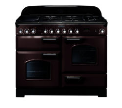 Rangemaster Classic Deluxe 110 Dual Fuel Range Cooker - Taupe & Chrome